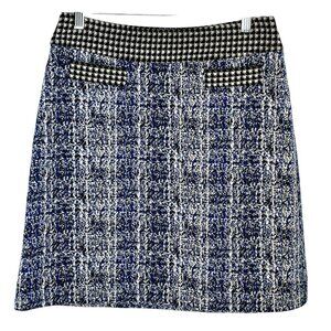 CAbi Reina 21 Club Blue Matrix Tweed Skirt Women’s Size 6 Style 5320 A-Line
